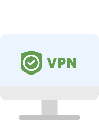VPN MAN desktop with VPN Icon Safety