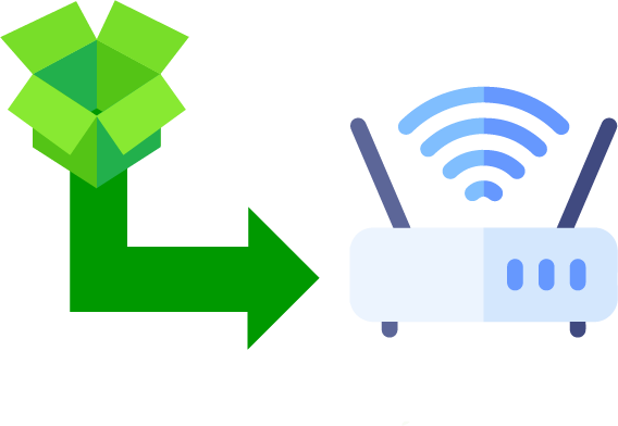VPN MAN Icon Image with Router Wi-Fi